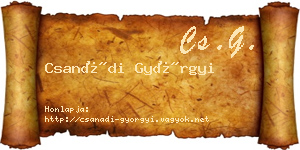 Csanádi Györgyi névjegykártya