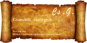 Csanádi Györgyi névjegykártya
