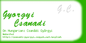 gyorgyi csanadi business card