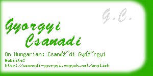 gyorgyi csanadi business card